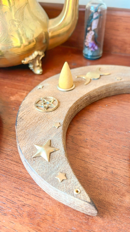 Crescent Moon incense holder