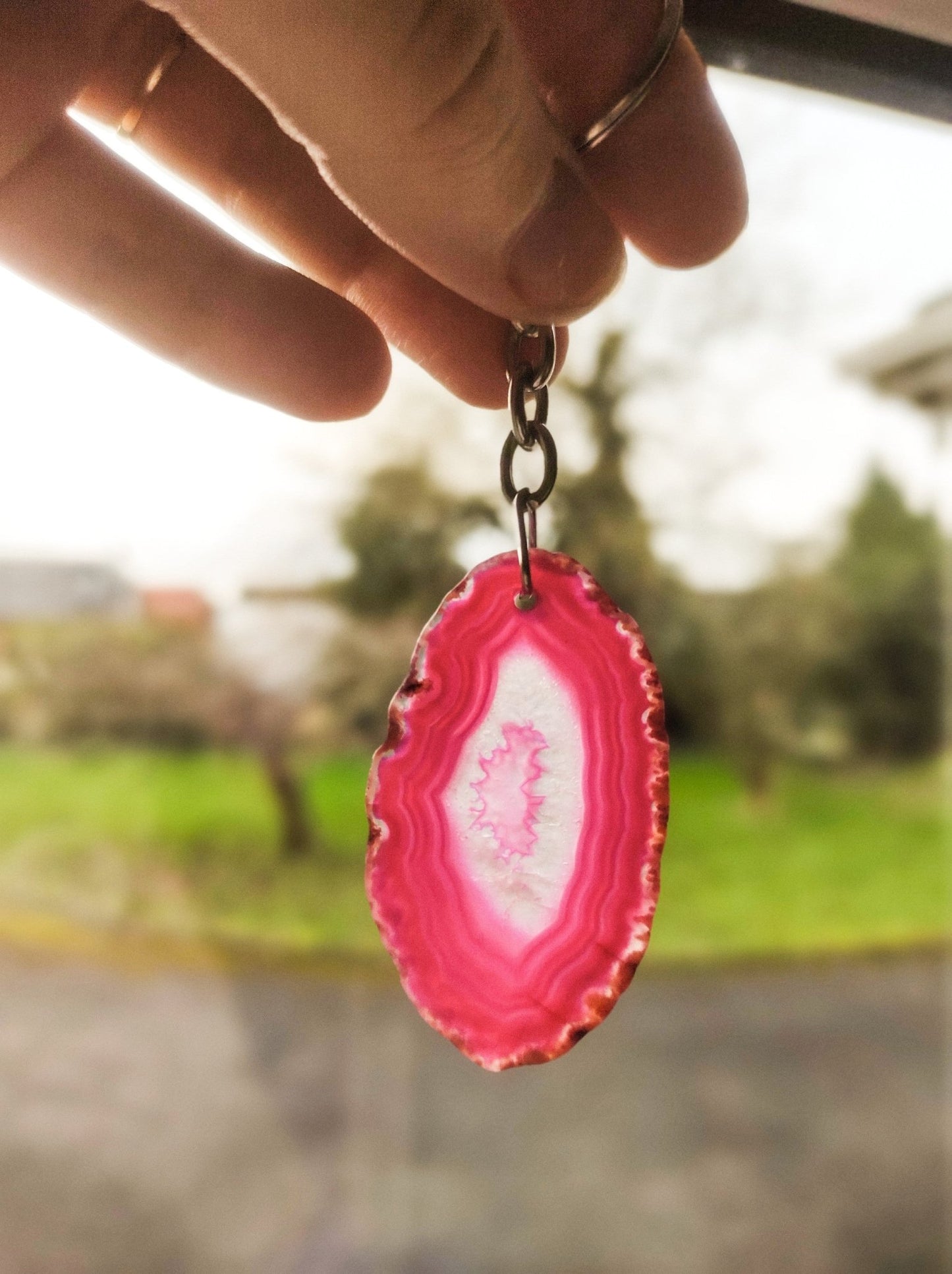 Agate Slice Keychain - Cailleach Candles