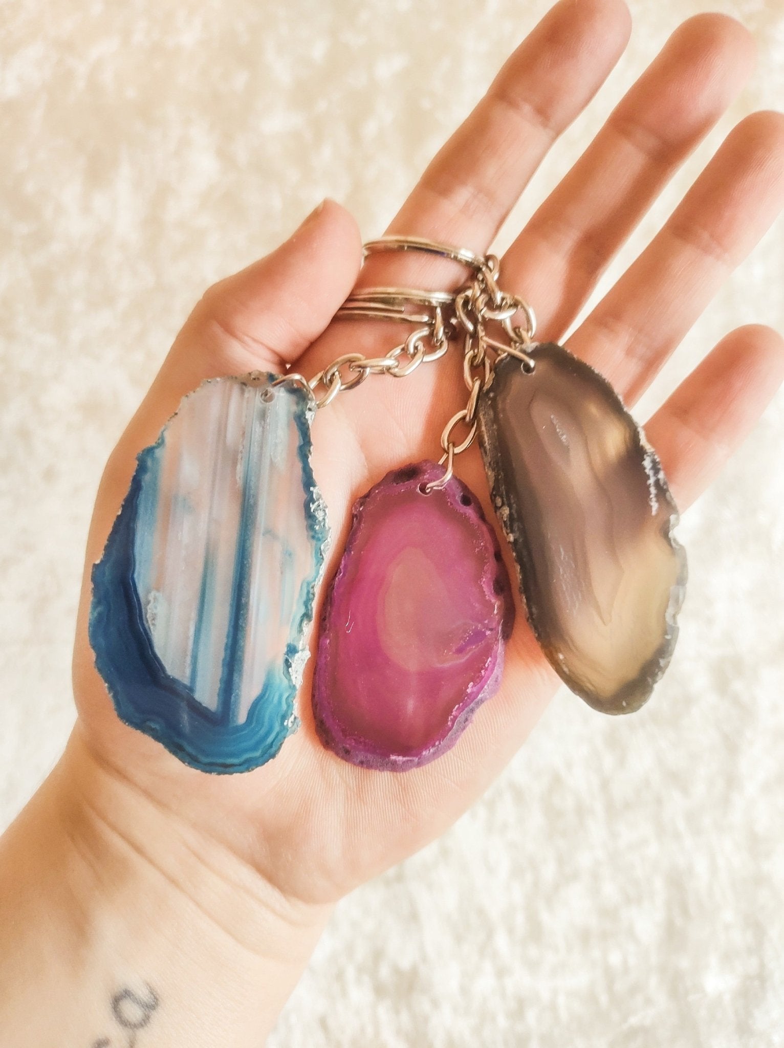 Agate Slice Keychain - Cailleach Candles